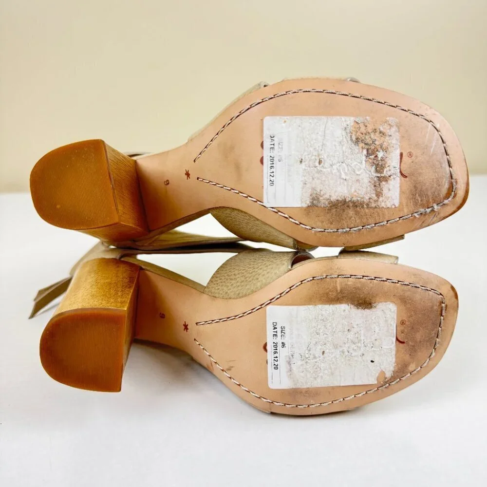 EUC Splendid Danett Cross Strap Pebbled Leather Sandals Black Heel
